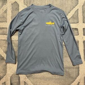 Southern Tide children’s performance material long sleeve tshirt. Gray color